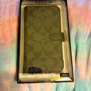 Coach 12 Pro Max phone case with card holder and removable case